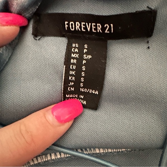 Blue Velvet Forever 21 Dress - Picture 3 of 4